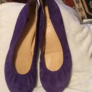 J crew purple suede flats